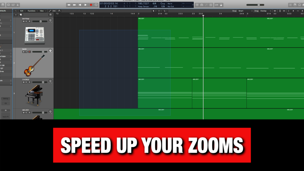 Zoom Shortcuts in Logic Pro X