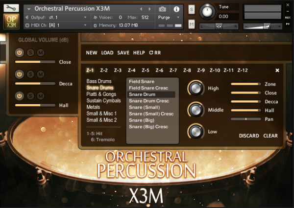 Orchestral Percussion X3M Interface