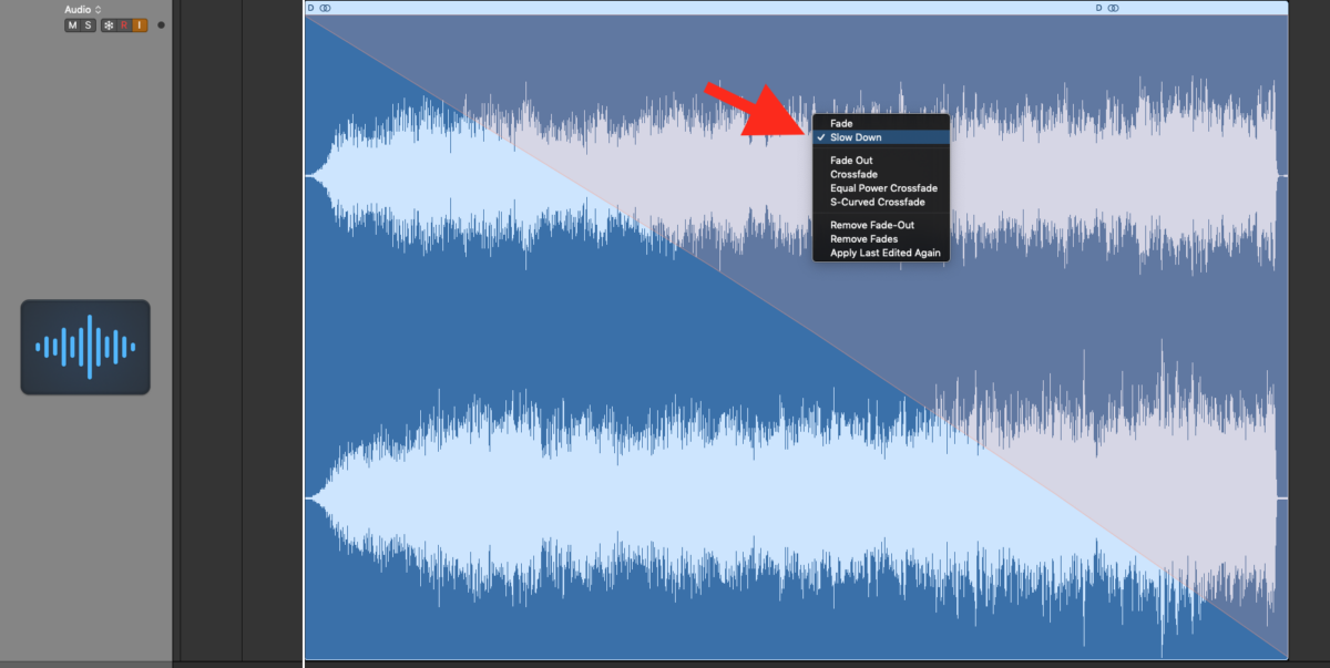 Tape Stop Slow Down Audio Effect in Logic Pro X