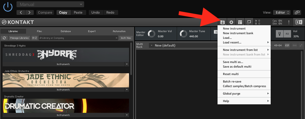 How to Batch Re-save in Kontakt - Step 1