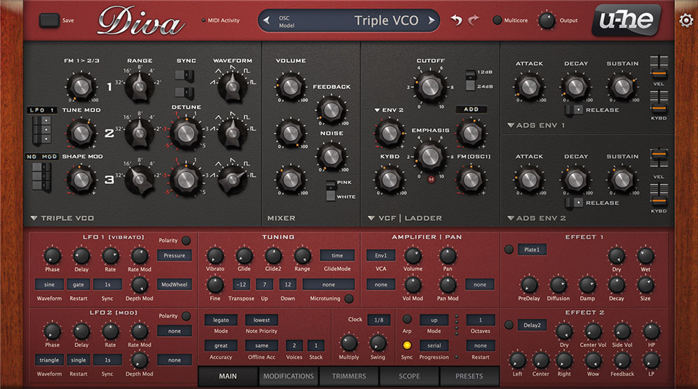 Diva Analog Synth VST Plugin