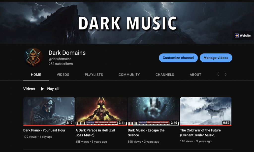 Dark Music YouTube Channel