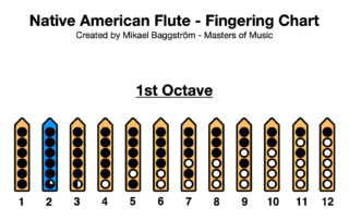 Native American Flute - Fingering Chart