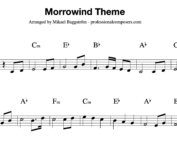 Morrowind Theme (sheet music) thumbnail