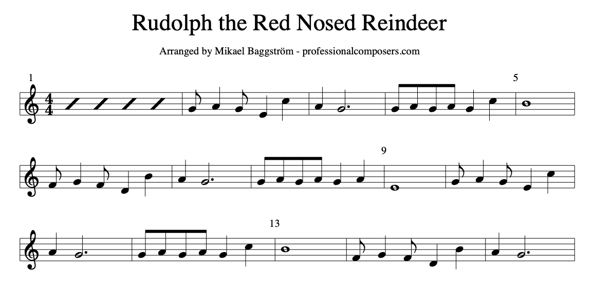 rudolph the red nosed reindeer sheet music violin